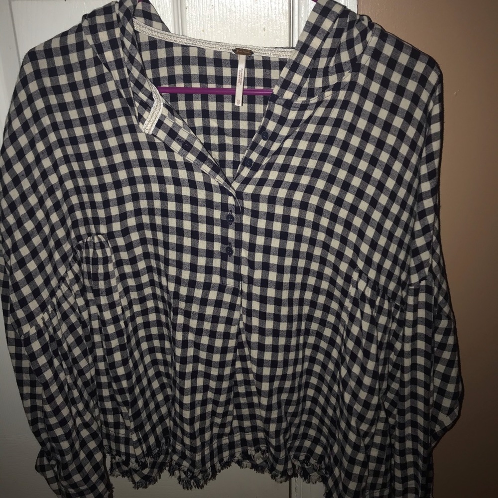 Free People hooded blouse